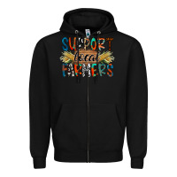Black support local farmers Zipper Hoodie - RacoonDesign