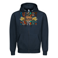 Navy support local farmers Zipper Hoodie - RacoonDesign