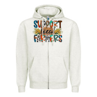 Oatmeal Heather support local farmers Zipper Hoodie - RacoonDesign