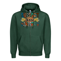 Sports Green support local farmers Zipper Hoodie - RacoonDesign