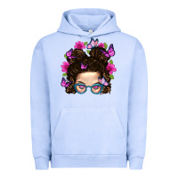 Pigment Grape Ice Messy Bun Mom With Butterfly Urban Hoodie - BundleAndBundleShop