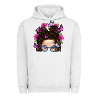 Pigment Lunar Rock Messy Bun Mom With Butterfly Urban Hoodie - BundleAndBundleShop