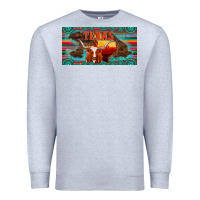 Heather Grey texas and map with longhorn serape gemstone licanse plate Premium Sweatshirt - Artiststas