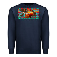 Navy texas and map with longhorn serape gemstone licanse plate Premium Sweatshirt - Artiststas