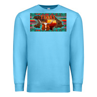 Ocean Blue texas and map with longhorn serape gemstone licanse plate Premium Sweatshirt - Artiststas