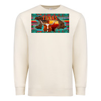 Sandshell texas and map with longhorn serape gemstone licanse plate Premium Sweatshirt - Artiststas