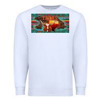 White texas and map with longhorn serape gemstone licanse plate Premium Sweatshirt - Artiststas