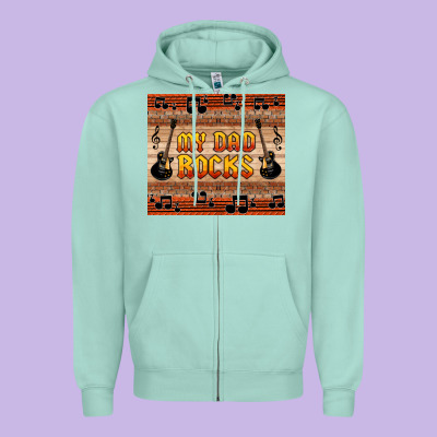 My Dad Rocks Zipper Hoodie Designed By Hra Design Shop