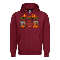 Burgundy firefighter dad Zipper Hoodie - HRA Design Shop