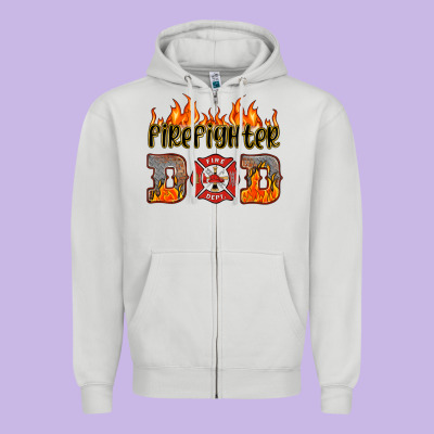 Firefighter Dad Zipper Hoodie Designed By Hra Design Shop