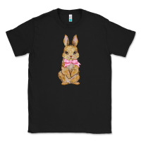 Black easter rabbit pink flowers Classic Tee - BarkalooDesign