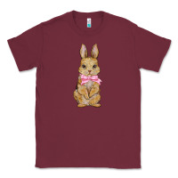 Burgundy easter rabbit pink flowers Classic Tee - BarkalooDesign