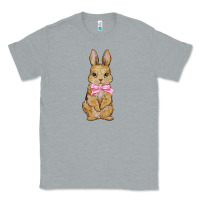 Heather Grey easter rabbit pink flowers Classic Tee - BarkalooDesign
