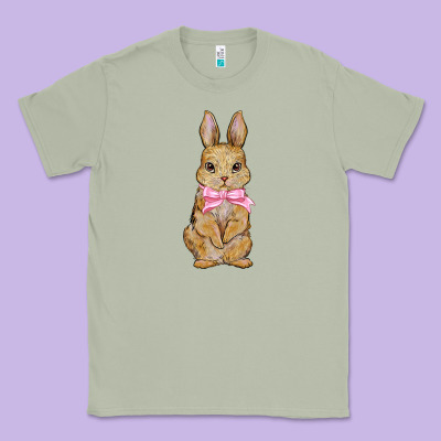 Easter Rabbit Pink Flowers Classic Tee Designed By Barkaloodesign