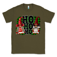 Army Green Ho Ho Ho Christmas Gnomes Classic Tee - FaDigitalArtStudio
