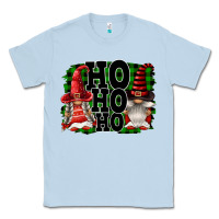 Dusty Blue Ho Ho Ho Christmas Gnomes Classic Tee - FaDigitalArtStudio