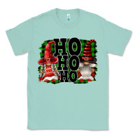 Seafoam Ho Ho Ho Christmas Gnomes Classic Tee - FaDigitalArtStudio