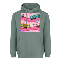 Sage easter school bus seamless pattern Heavyweight Hoodie - BundleAndBundleShop