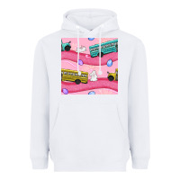 White easter school bus seamless pattern Heavyweight Hoodie - BundleAndBundleShop