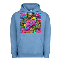 Pigment Pebble Blue Pride LGBTQ+ Proud Mom With Leoapard Patterns Urban Hoodie - BundleAndBundleShop