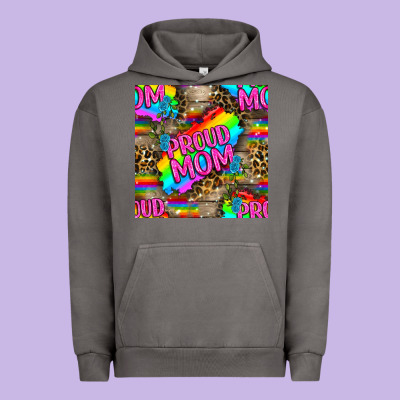 Pride Lgbtq+ Proud Mom With Leoapard Patterns Urban Hoodie Designed By Bundleandbundleshop