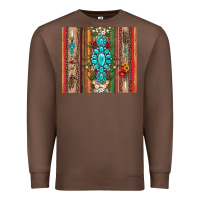 Chestnut gemstone flowers arrow with leopards and serape Premium Sweatshirt - Artiststas