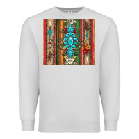 Dove Grey gemstone flowers arrow with leopards and serape Premium Sweatshirt - Artiststas