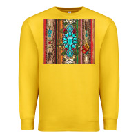 Lemon gemstone flowers arrow with leopards and serape Premium Sweatshirt - Artiststas