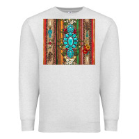 Oatmeal Heather gemstone flowers arrow with leopards and serape Premium Sweatshirt - Artiststas