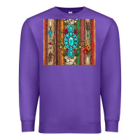 Purple gemstone flowers arrow with leopards and serape Premium Sweatshirt - Artiststas