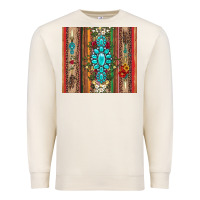 Sandshell gemstone flowers arrow with leopards and serape Premium Sweatshirt - Artiststas