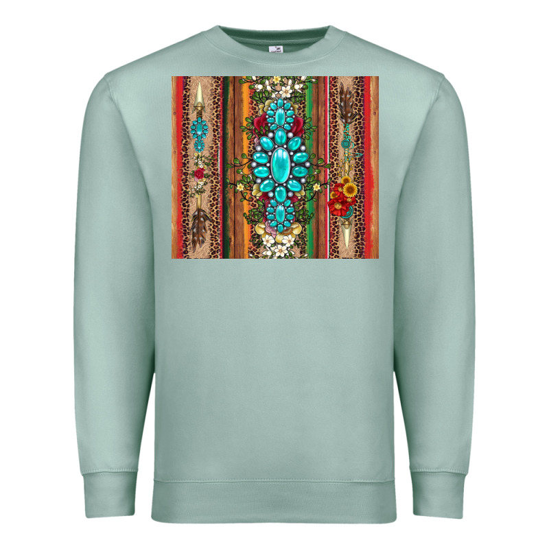 Gemstone Flowers Arrow With Leopards And Serape Premium Sweatshirt by Artiststas | Teevron