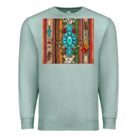 Seafoam gemstone flowers arrow with leopards and serape Premium Sweatshirt - Artiststas