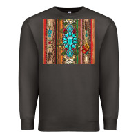 Smoke gemstone flowers arrow with leopards and serape Premium Sweatshirt - Artiststas