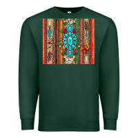 Sports Green gemstone flowers arrow with leopards and serape Premium Sweatshirt - Artiststas