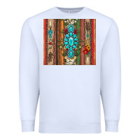 White gemstone flowers arrow with leopards and serape Premium Sweatshirt - Artiststas