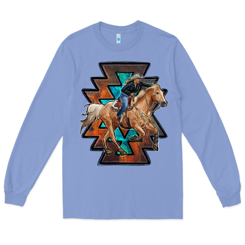 Cowgirl With Aztec Long Sleeve Tee by RanaPortraitStore | Teevron
