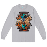 Moon Dust cowgirl with aztec Long Sleeve Tee - RanaPortraitStore