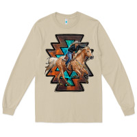 Mushroom cowgirl with aztec Long Sleeve Tee - RanaPortraitStore