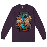 Plum cowgirl with aztec Long Sleeve Tee - RanaPortraitStore