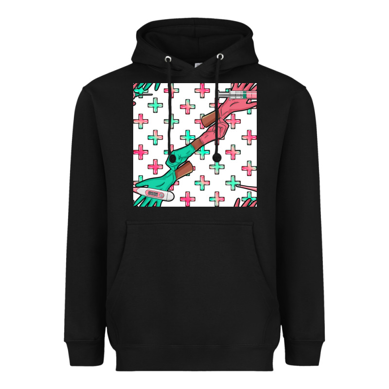 Nurse Gloves Seamless Pattern Heavyweight Hoodie by BundleAndBundleShop | Teevron