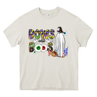 Cream Bows and Boos Y'all Heavy Core Tee - CowhideDigitalArt