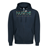 Navy coffee scrubs and rubber gloves Zipper Hoodie - CowhideDigitalArt
