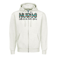 Oatmeal Heather coffee scrubs and rubber gloves Zipper Hoodie - CowhideDigitalArt