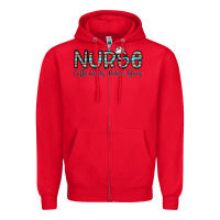 Red coffee scrubs and rubber gloves Zipper Hoodie - CowhideDigitalArt