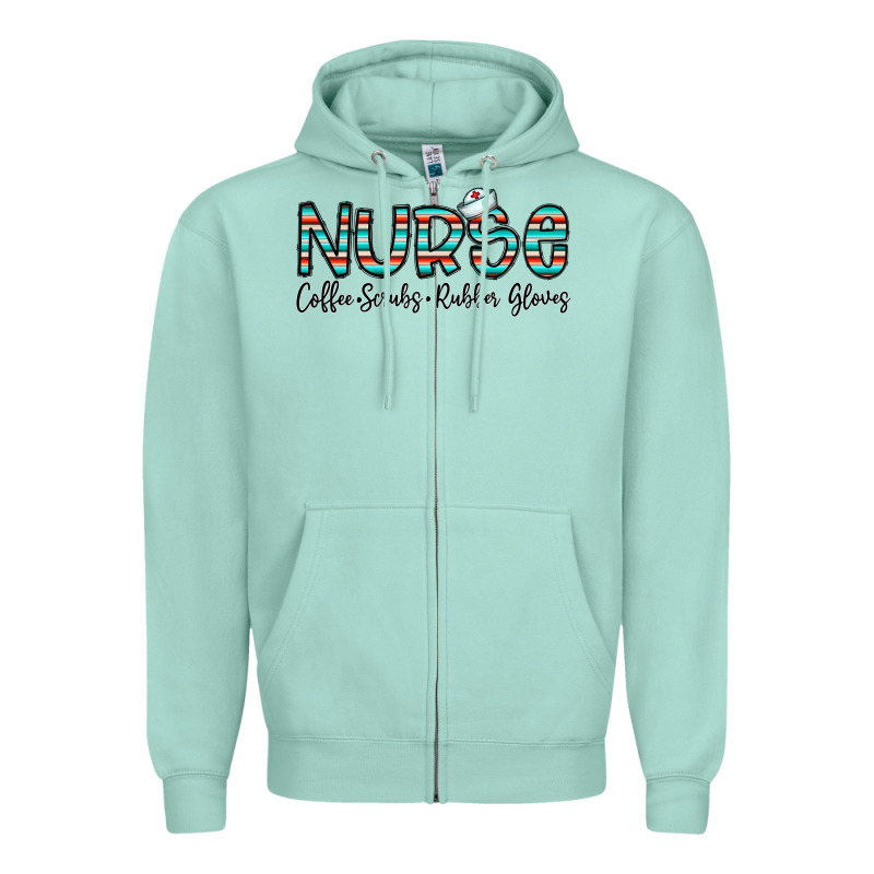 Coffee Scrubs And Rubber Gloves Zipper Hoodie by CowhideDigitalArt | Teevron