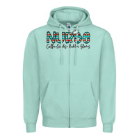 Seafoam coffee scrubs and rubber gloves Zipper Hoodie - CowhideDigitalArt