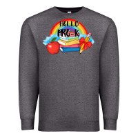 Charcoal Heather back to school hello pre k Premium Sweatshirt - AdoDesignShop