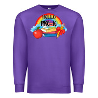Purple back to school hello pre k Premium Sweatshirt - AdoDesignShop
