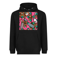 Black Medicines And Pills Seamless Pattern Heavyweight Hoodie - BundleAndBundleShop